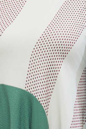 Shop_Fahd Khatri_Green Asymmetric Stripe Print Dress_Online_at_Aza_Fashions