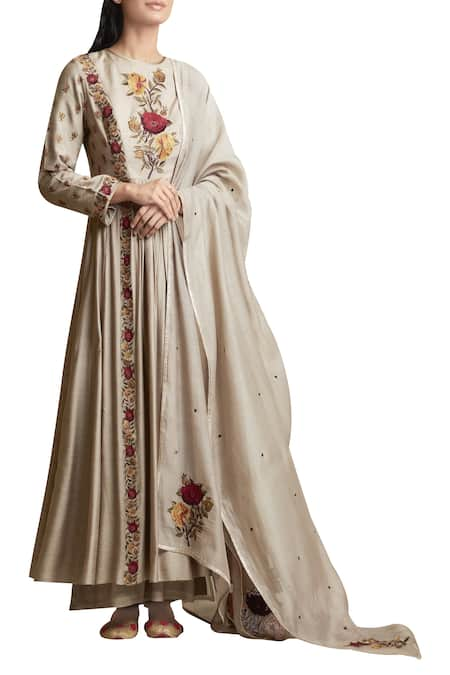 Sue Mue Embroidered Anarkali Kurta and Palazzo Set 