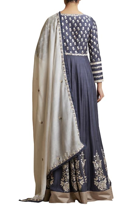 Sue Mue Embroidered Anarkali Kurta and Dupatta Set 