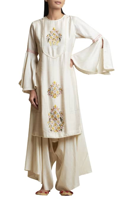 Sue Mue Kurta & draped pants with Flared Sleeves 