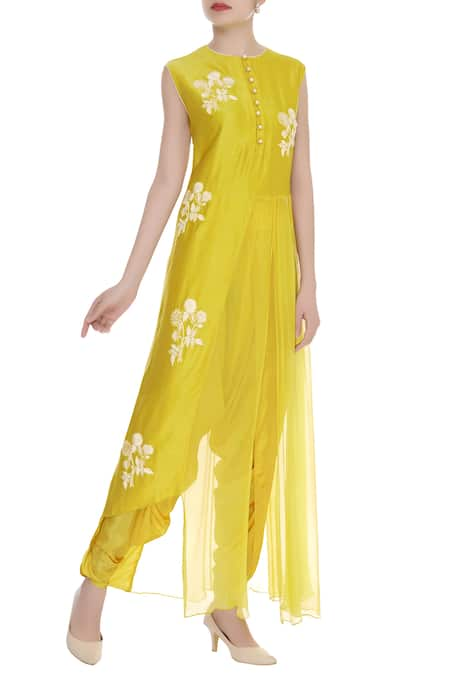 Neeta Bhargava Front Slit Kurta With Dhoti Pants  