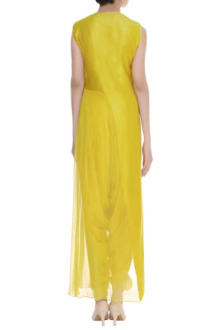 Neeta Bhargava Front Slit Kurta With Dhoti Pants  