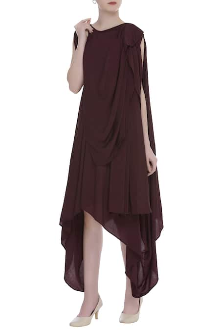 Bohame Silk Draped Dress 
