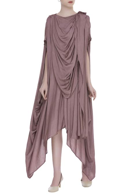 Bohame Silk Draped Dress 