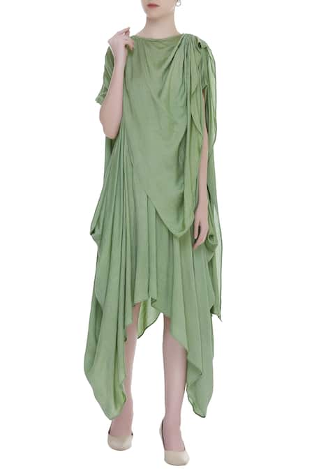 Bohame Silk Draped Dress 