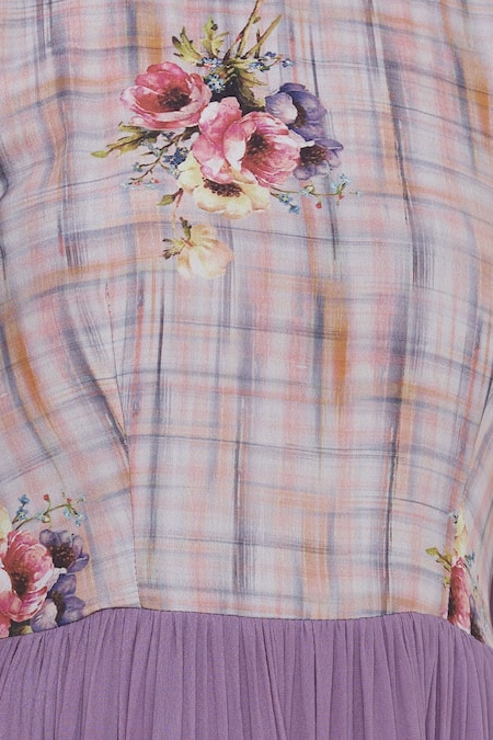 Bohame_Purple Round Tiered Maxi Dress _at_Aza_Fashions