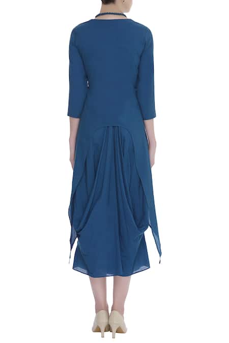 Bohame Silk Draped Dress 