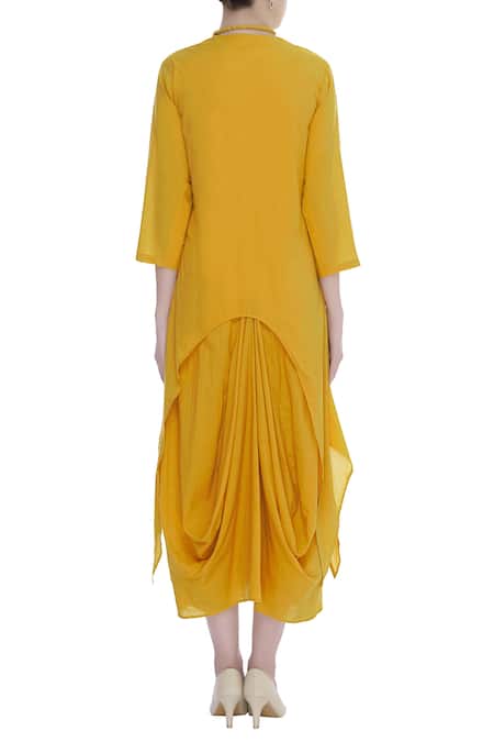 Bohame Draped Silk Dress 
