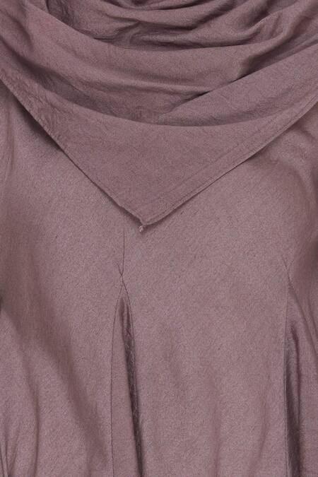 Bohame_Purple Cowl Asymmetric Top_at_Aza_Fashions