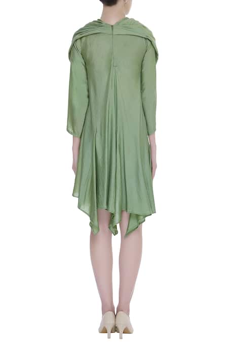 Bohame Draped Asymmetric Dress 