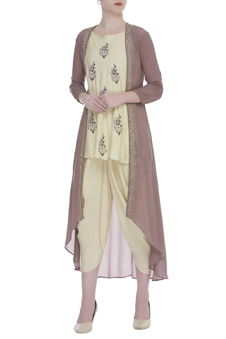 Bohame Embroidered Jacket & Kurta Set 