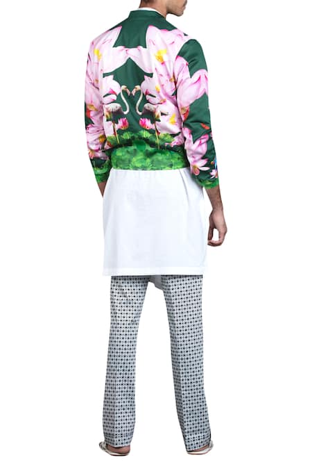 MR. Ajay Kumar Flower Print Bomber Jacket 
