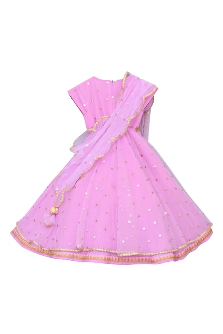 Fayon Kids Embellished stitched lehenga saree 