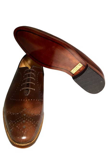 Buy Artimen Brown Leather Brogue Shoes Online at Aza Fashions Buy_Artimen_Brown Leather Brogue Shoes _Online_at_Aza_Fashions
