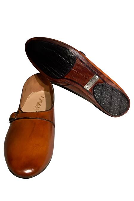 Buy_Artimen_Brown Flipside Buckle Strap Shoes _Online_at_Aza_Fashions