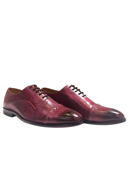 Artimen Pink Leather Brogue Shoes Online at Aza Fashions Artimen_Pink Leather Brogue Shoes _Online_at_Aza_Fashions