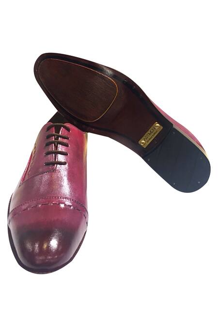 Buy Artimen Pink Leather Brogue Shoes Online at Aza Fashions Buy_Artimen_Pink Leather Brogue Shoes _Online_at_Aza_Fashions