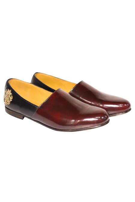 Artimen_Black Embroidered Colorblock Shoes _Online_at_Aza_Fashions