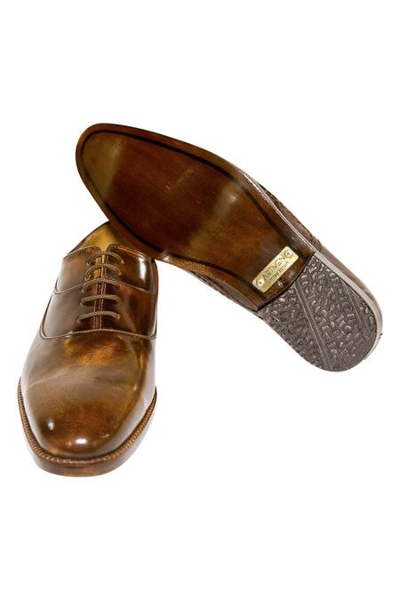 Artimen_Brown Leather Brogue Shoes _Online_at_Aza_Fashions