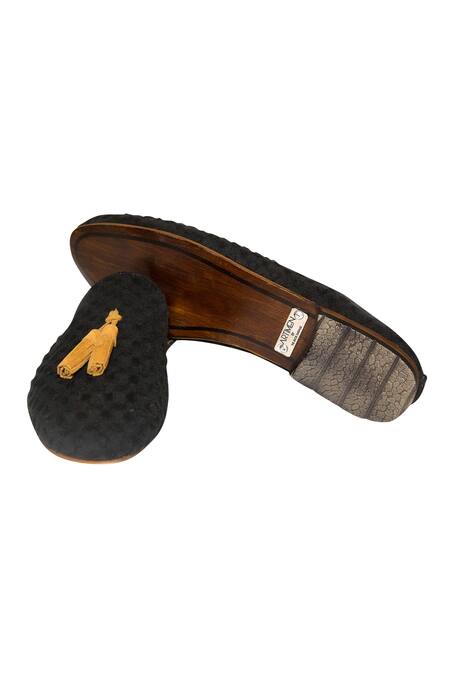 Buy_Artimen_Black Plain Tassel Detail Mules _Online_at_Aza_Fashions