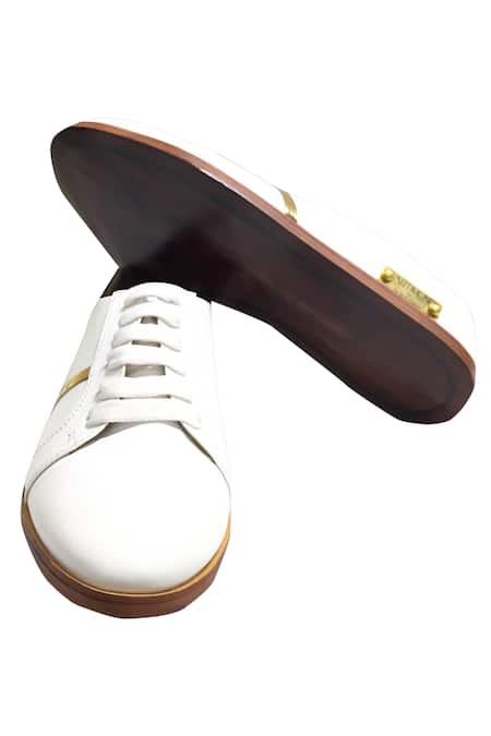 Buy_Artimen_White Lace Tie-up Shoes _Online_at_Aza_Fashions