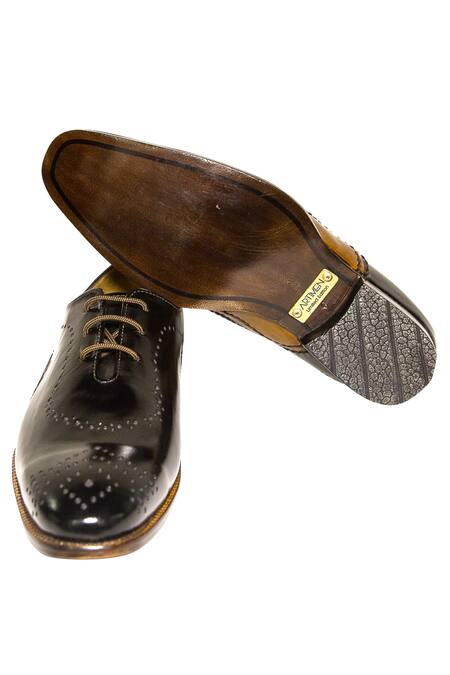 Buy_Artimen_Black Plain Lace Up Brogues _Online_at_Aza_Fashions