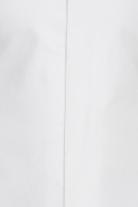 Sva By Sonam & Paras Modi_White Cotton Stretch Embroidered Sherwani With Churidaar And Stole_at_Aza_Fashions