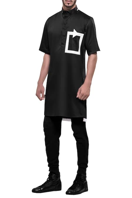 NoughtOne Tech-patterned short sleeve kurta 