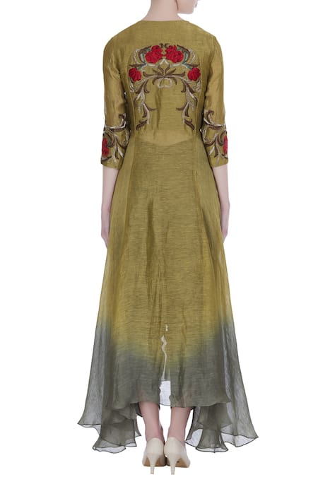 Incheetape Embroidered kurta with dhoti pants 