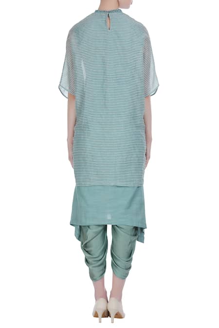 Incheetape Hand embroidered cape with kurta and dhoti pants 