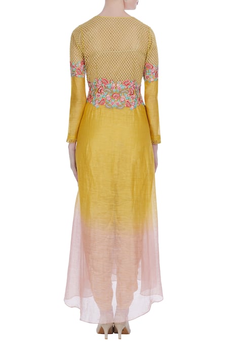 Incheetape Silk Linen Kurta Set 