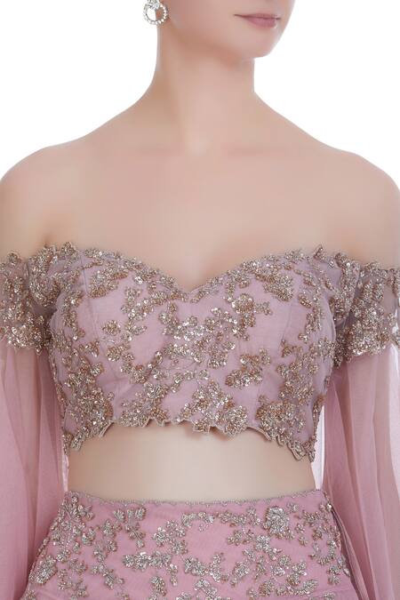 Anushree Reddy_Pink Embroidered Lehenga Set_at_Aza_Fashions