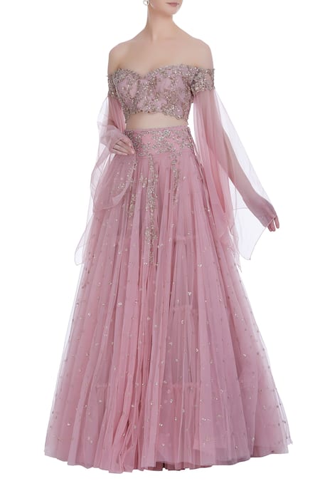 Anushree Reddy Pink Embroidered Lehenga Set