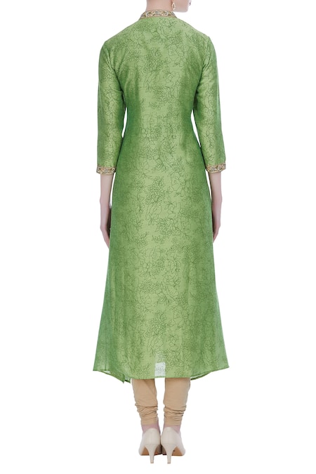 Manasi Sengupta Asymmetric hemine kurta set 