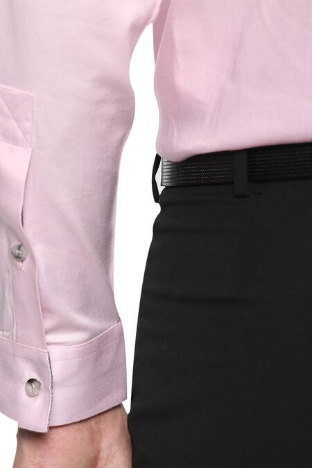 Buy_Philocaly_Pink 100% Egyptian Cotton Down Shirt With Placket _Online_at_Aza_Fashions