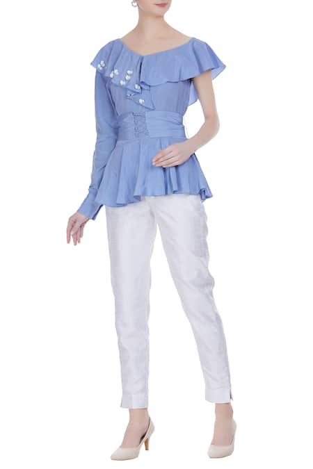 Babita Malkani Drop shoulder corset blouse 
