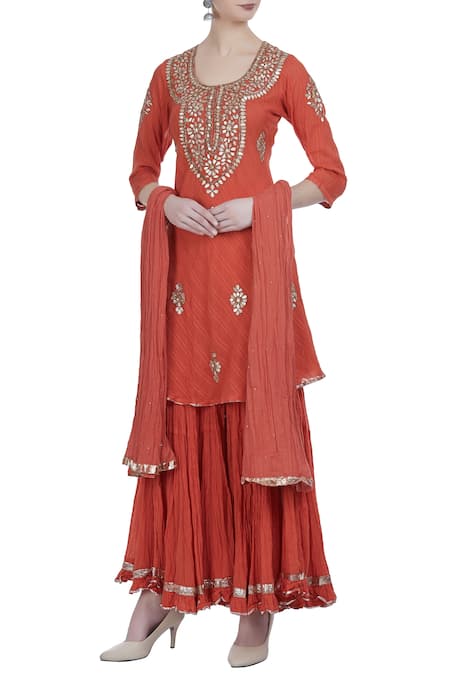 Nazar by Indu Gota Patti Embroidered Kurta Sharara Set 