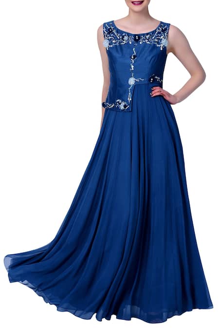High Low V Neck Puffy Dark Navy Blue Tulle Long Prom Dresses, High Low —  Bridelily