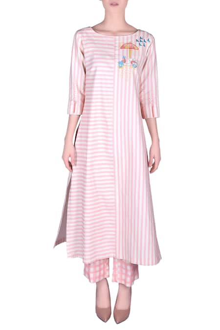 Nautanky Cotton stripe kurta with pants  