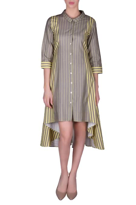 Nautanky Striped Shirt Dress 