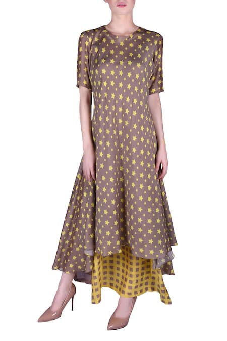 Nautanky Star printed double layer kurta  