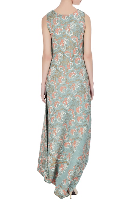 Kavita Bhartia Floral motif printed long maxi dress 