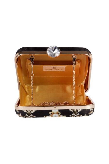 Buy Puneet Gupta Black Gold Zardozi Embroidered Festive Clutch Online at Aza Fashions Buy_Puneet Gupta_Black Gold Zardozi Embroidered Festive Clutch _Online_at_Aza_Fashions