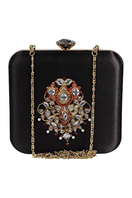 Puneet Gupta Zardozi & Hand Pearl Embroidered Clutch 