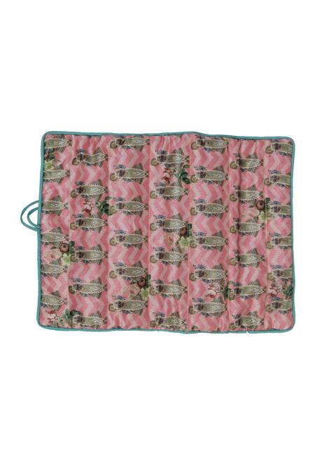 Puneet Gupta_Pink Rajasthani Themed Print Jewellery Folder _Online_at_Aza_Fashions