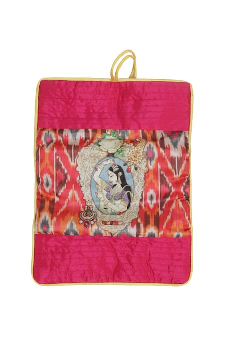 Puneet Gupta Rajasthani Print Jewellery Folder with Tie-up 