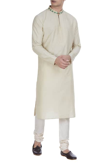 Krishna Mehta Embroidered cotton silk kurta 