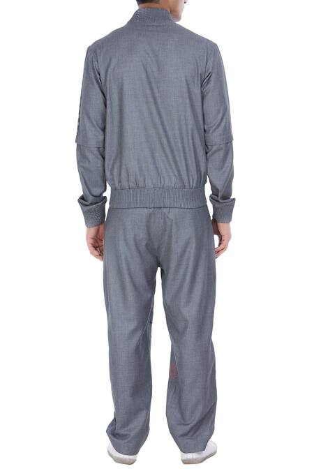 Shop_Two Point Two_Grey Chest Pocket Detailed Jacket_at_Aza_Fashions