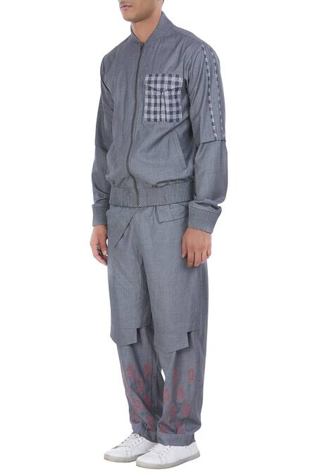 Buy_Two Point Two_Grey Chest Pocket Detailed Jacket_Online_at_Aza_Fashions