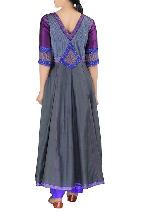 Latha Puttanna Embroidered Chanderi Anarkali Set 